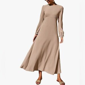 Rooscier Women's Ruffle Long Sleeve Empire Waist A Line Swing size Medium